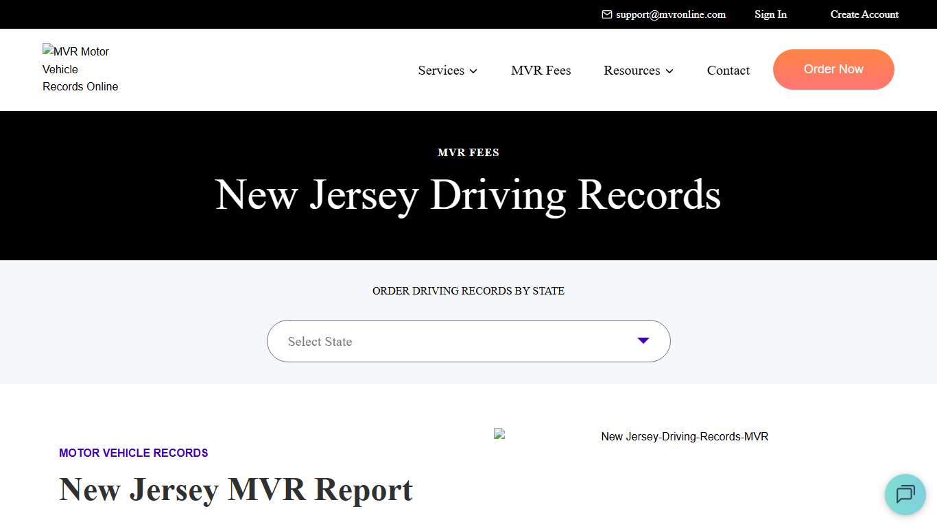 New Jersey Driving Records - MVR Online